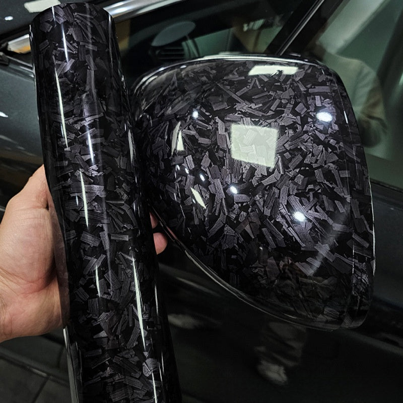 Car stickers are forged carbon fiber in black and red