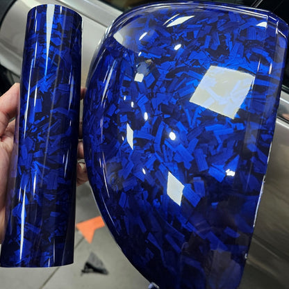 Car stickers are forged carbon fiber in black and red