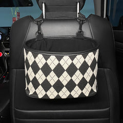 Storage bucket-chessboard black and white