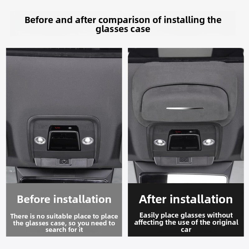 Car Suede Glasses Holder Storage Box