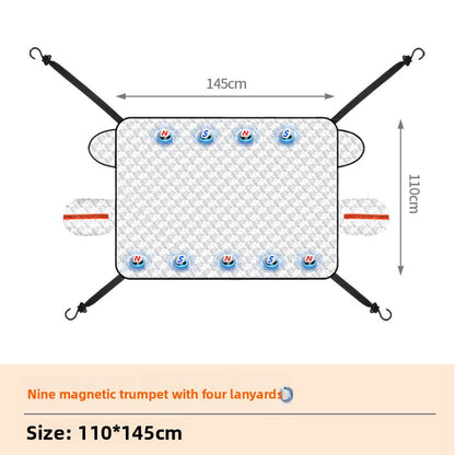 Car sunshade and snow protection front windshield