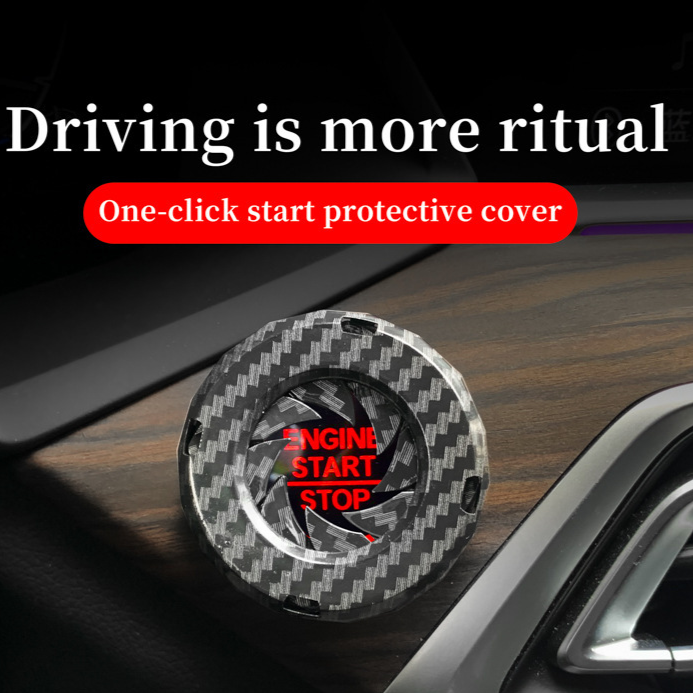 Carbon Fiber Car Ignition Button Cover