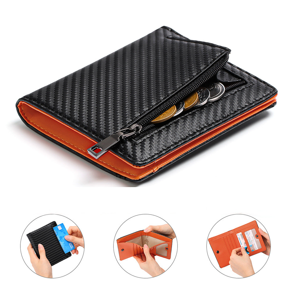Carbon fiber leather wallet