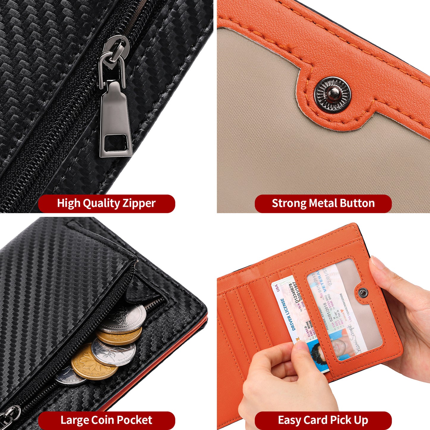 Carbon fiber leather wallet