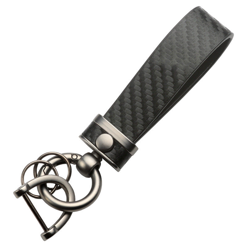 Carbon Fiber Pattern Metal Keychain