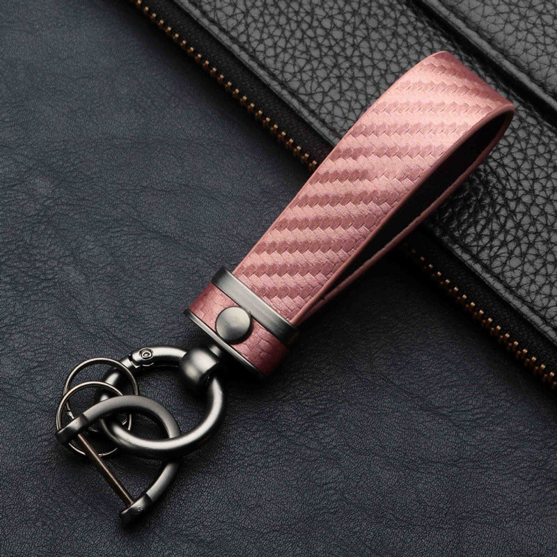Carbon Fiber Pattern Metal Keychain