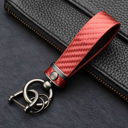 Carbon Fiber Pattern Metal Keychain