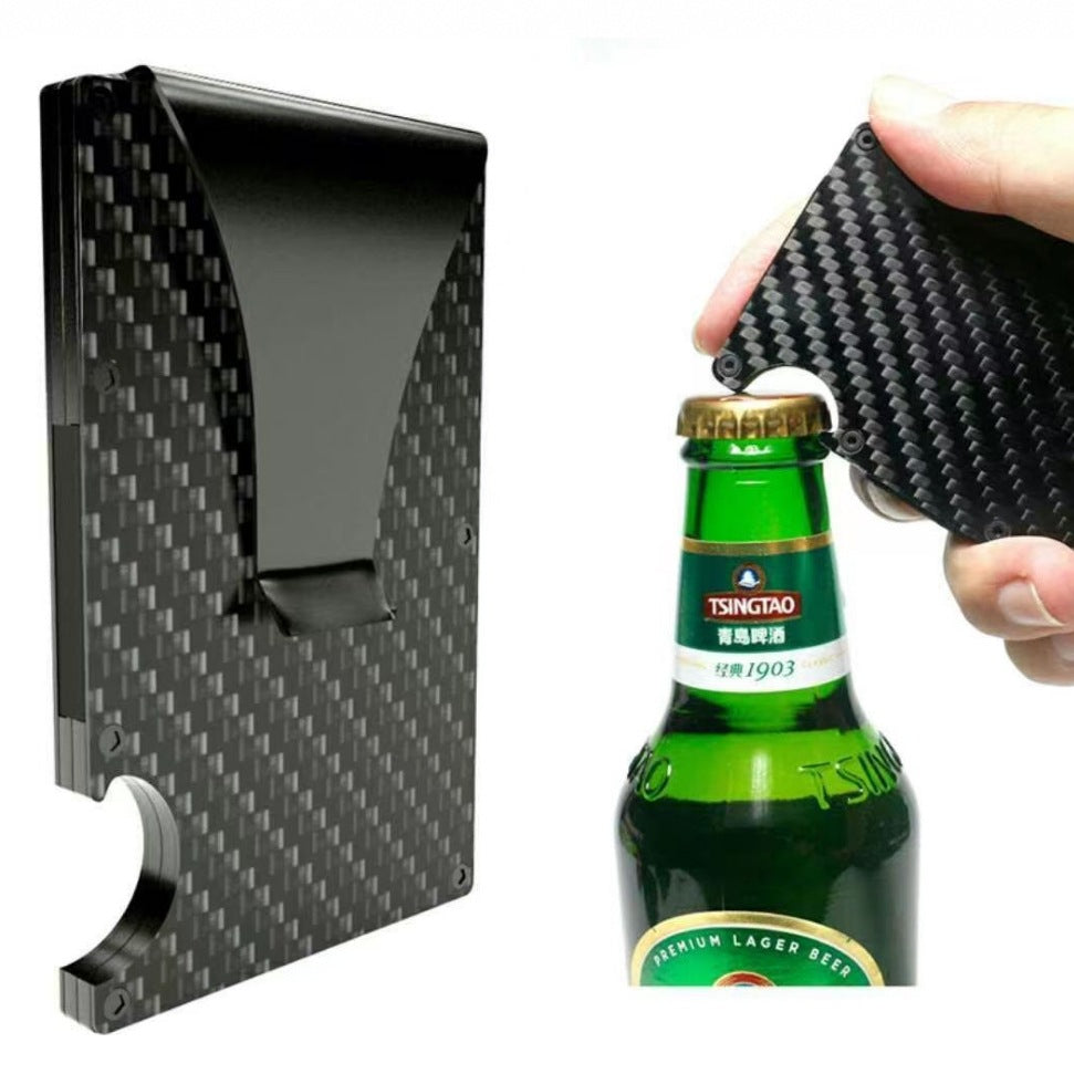 Carbon Fiber RFID Card Holder with Bottle Opener