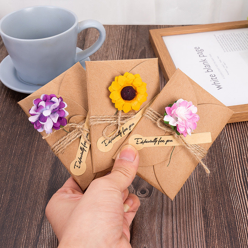 Card with Dried Flowers