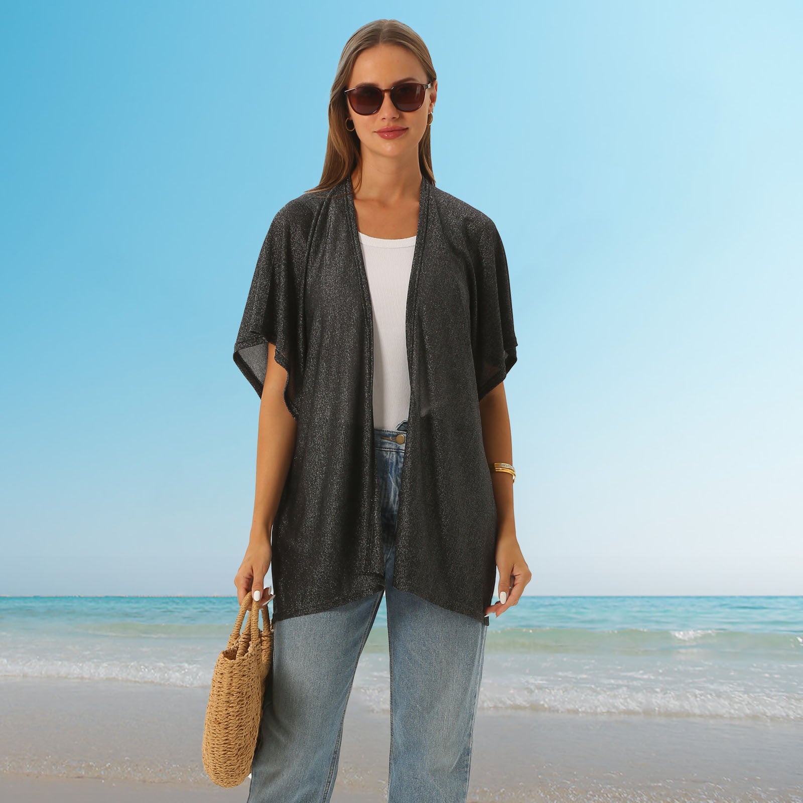 Cardigan beach sun-protective clothing