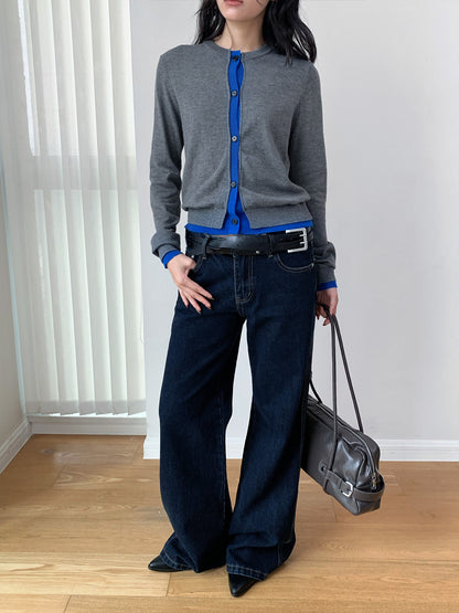 Cardigan Crewneck Top