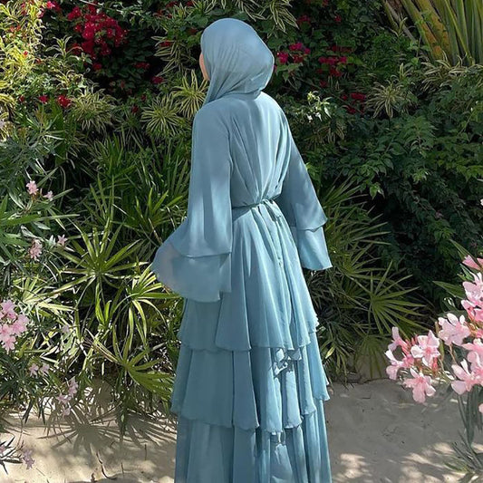 Cardigan long robe chiffon dress