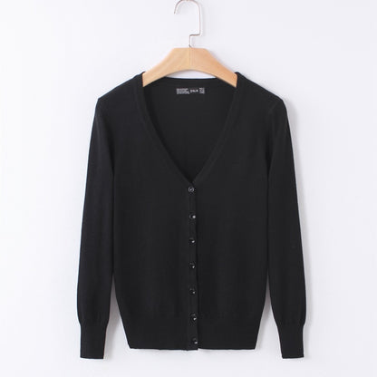 Cardigan, shawl, long-sleeved V-neck short coat
