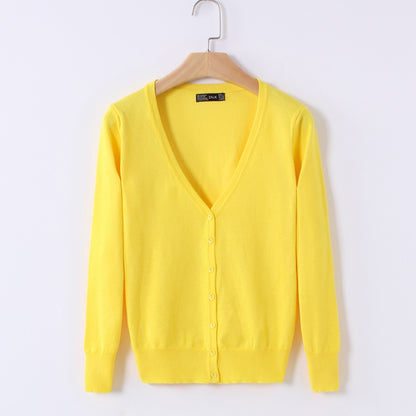 Cardigan, shawl, long-sleeved V-neck short coat