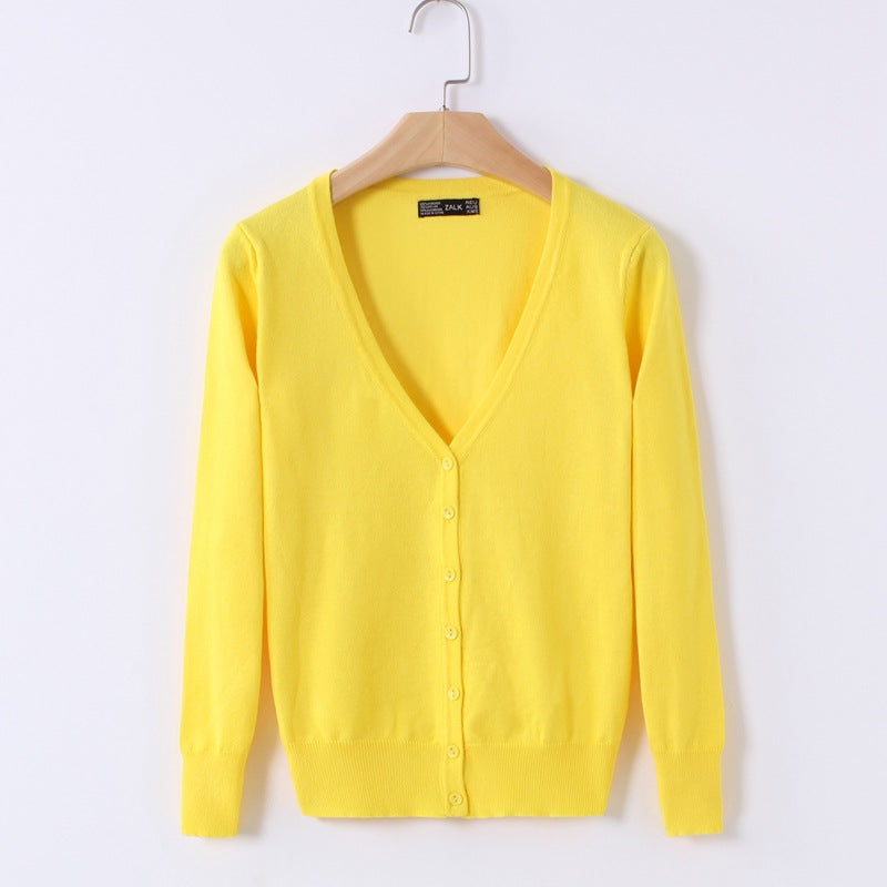 Cardigan, shawl, long-sleeved V-neck short coat