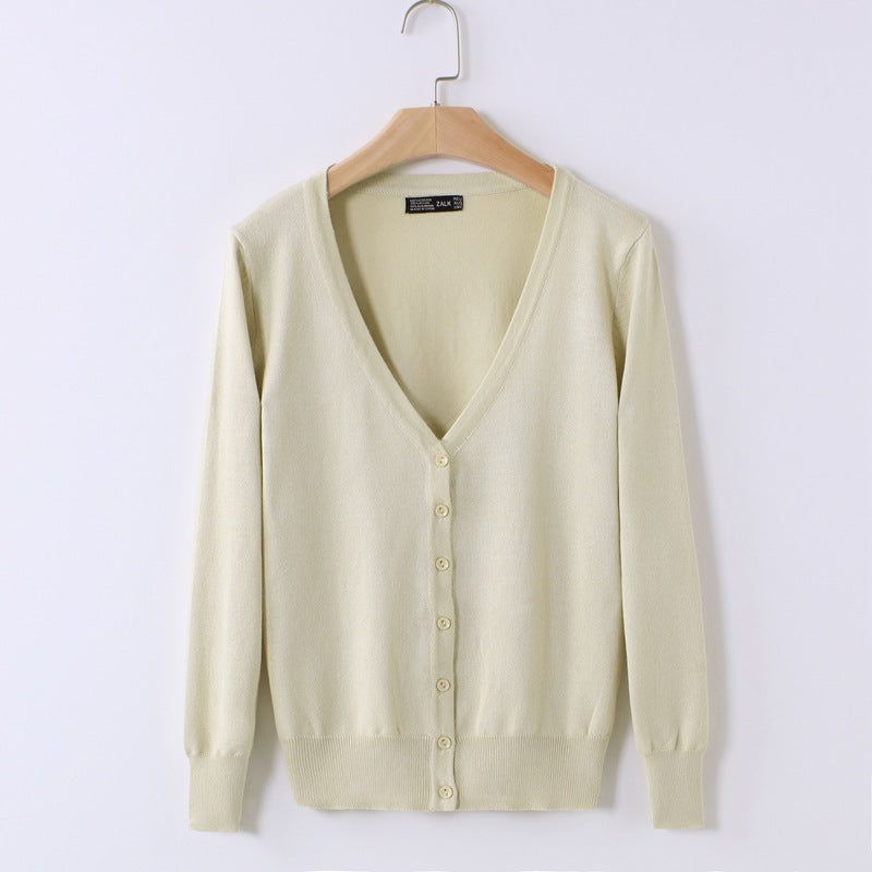 Cardigan, shawl, long-sleeved V-neck short coat
