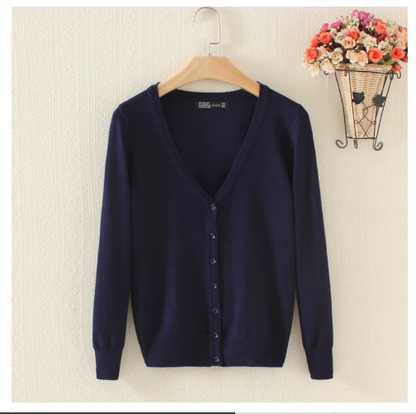 Cardigan, shawl, long-sleeved V-neck short coat