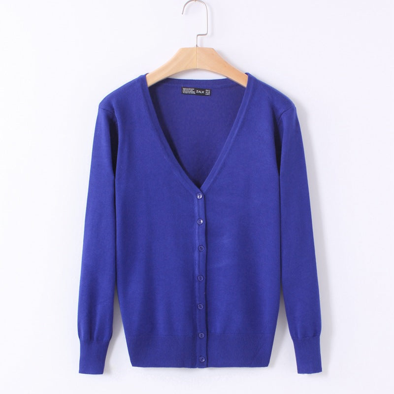 Cardigan, shawl, long-sleeved V-neck short coat
