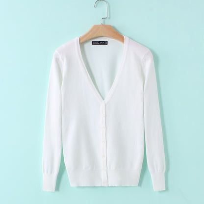 Cardigan, shawl, long-sleeved V-neck short coat