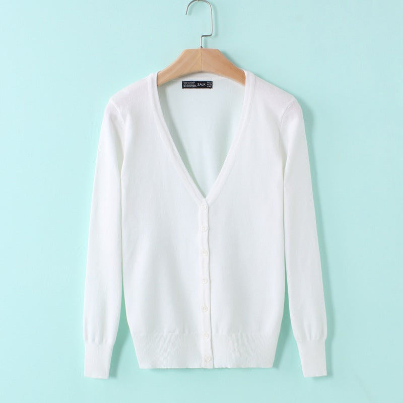 Cardigan, shawl, long-sleeved V-neck short coat