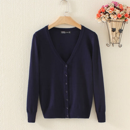 Cardigan, shawl, long-sleeved V-neck short coat