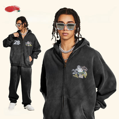 Cardigan Zipper Wei Men's Hooded Jacket