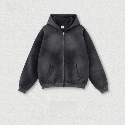 Cardigan Zipper Wei Men's Hooded Jacket