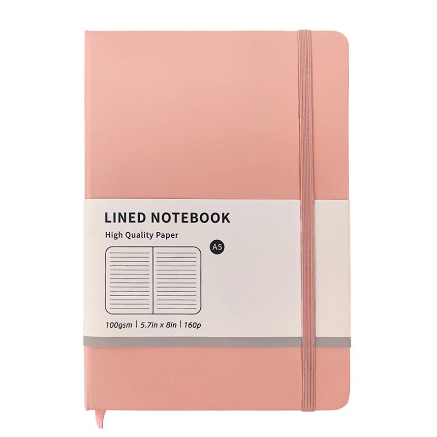 Caron-colored strappy notebook