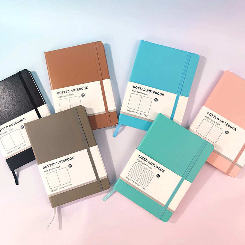 Caron-colored strappy notebook