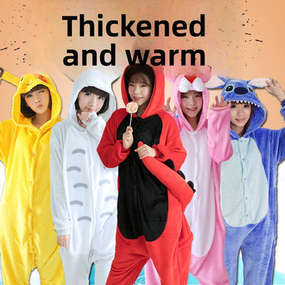 Cartoon animal pajamas in one-piece style