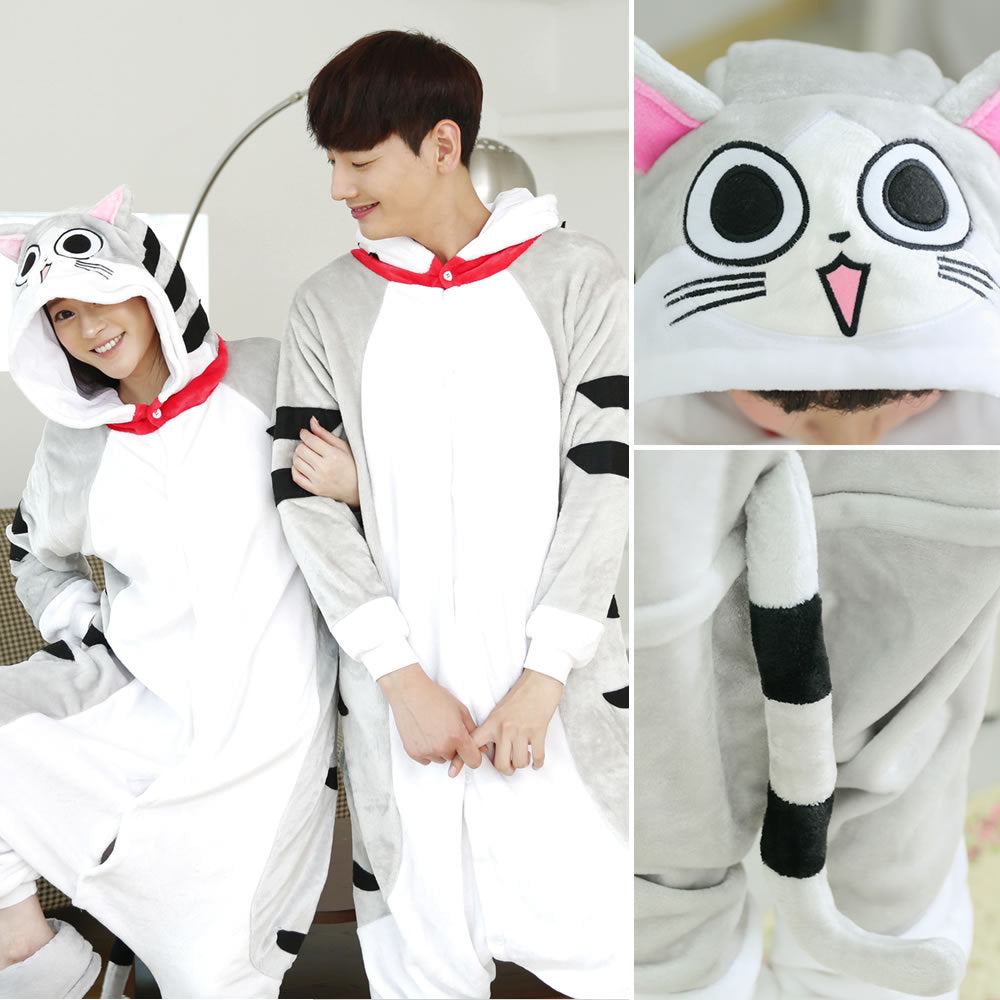 Cartoon animal pajamas in one-piece style