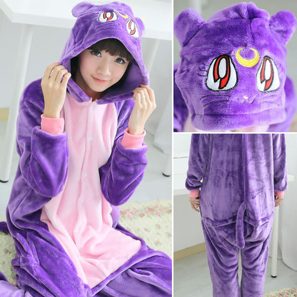 Cartoon animal pajamas in one-piece style