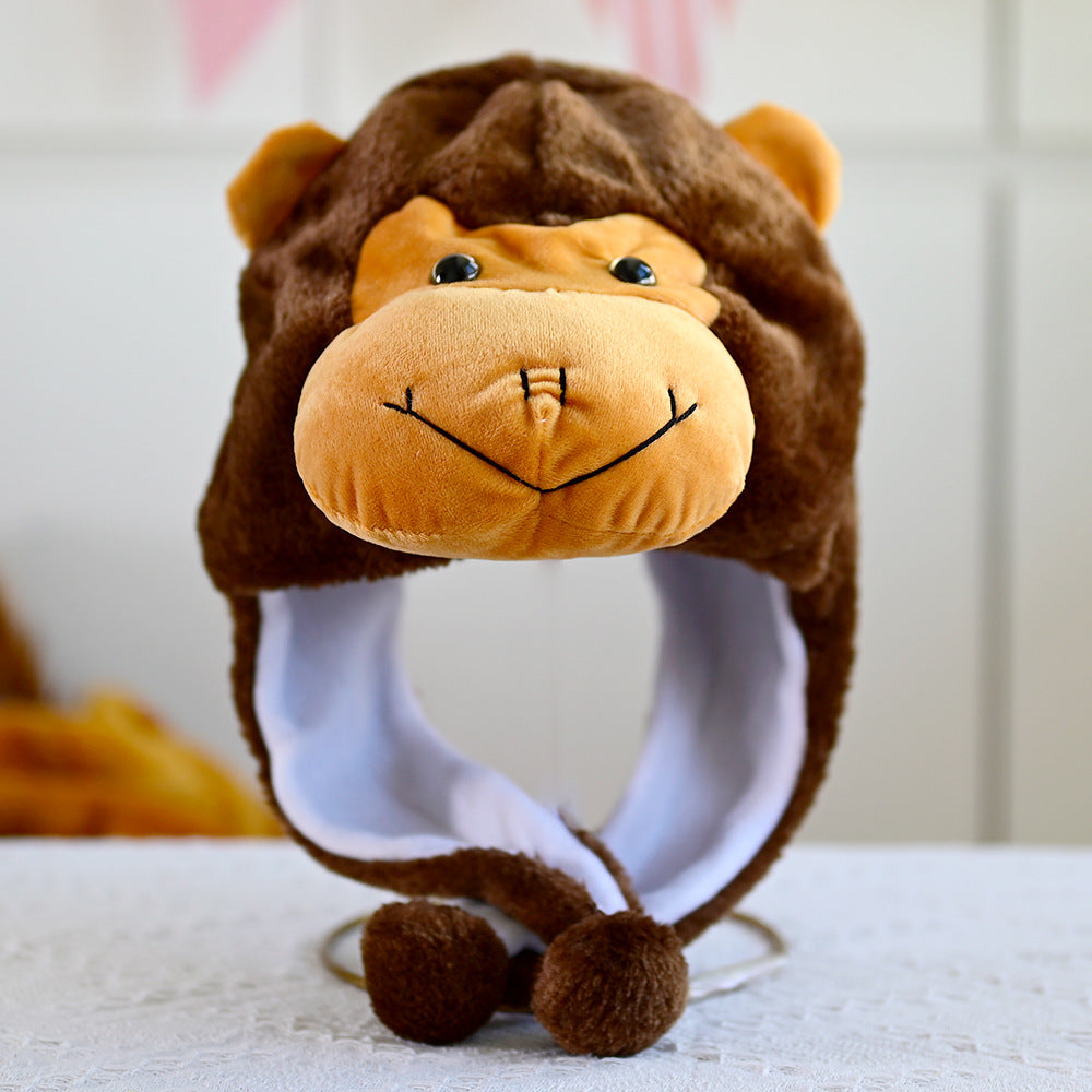 Cartoon Animal Plush Ear Protection Hat