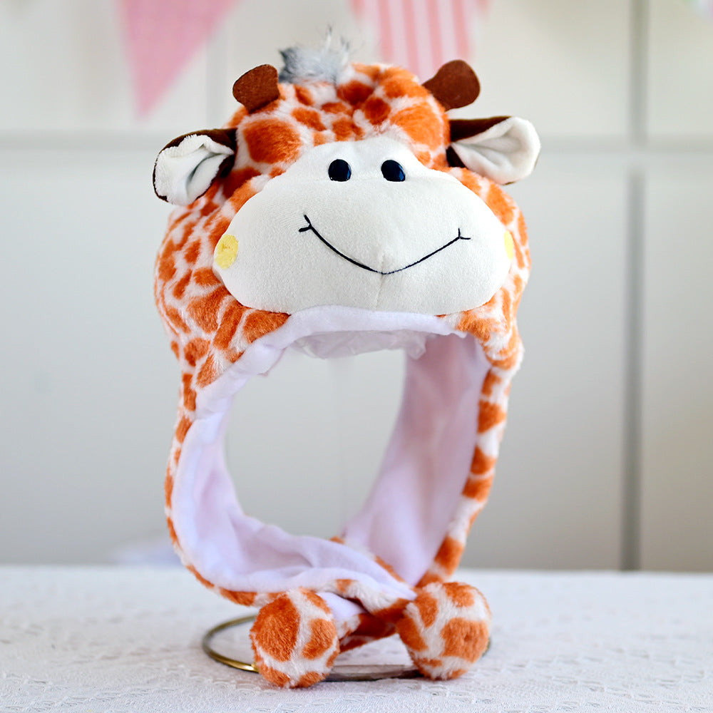 Cartoon Animal Plush Ear Protection Hat