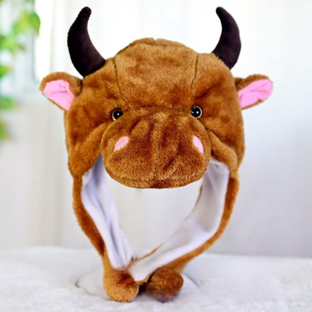Cartoon Animal Plush Ear Protection Hat