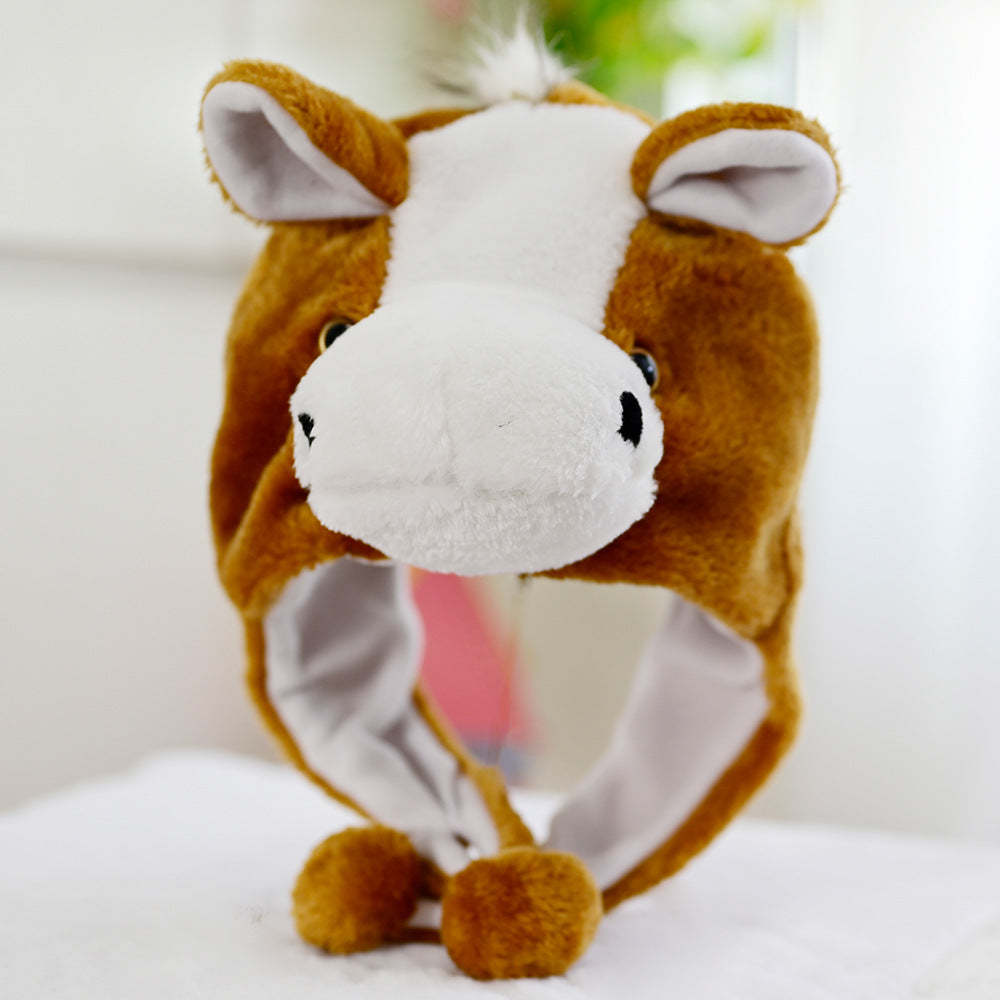 Cartoon Animal Plush Ear Protection Hat