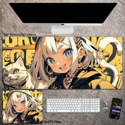 Cartoon Animation Mouse Pad Diatom Mud Desk Mat Stain-Resistant Wear-Resistant Non-Slip Protective Mat Study Desk Mat