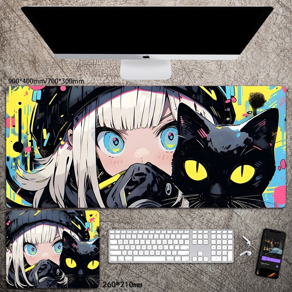 Cartoon Animation Mouse Pad Diatom Mud Desk Mat Stain-Resistant Wear-Resistant Non-Slip Protective Mat Study Desk Mat