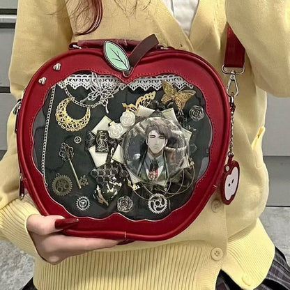 Cartoon Apple Design Transparent Backpack