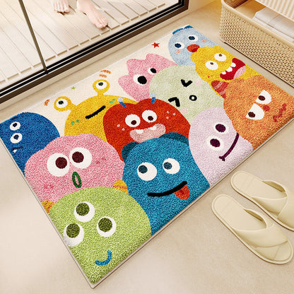 Cartoon bathroom faux cashmere floor mat