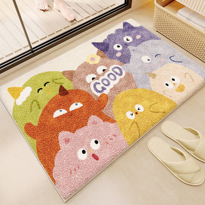 Cartoon bathroom faux cashmere floor mat
