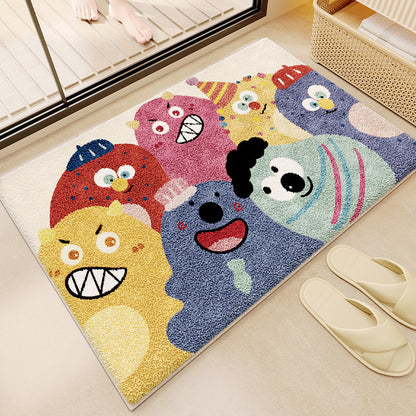 Cartoon bathroom faux cashmere floor mat