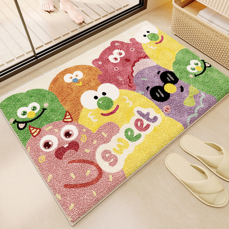 Cartoon bathroom faux cashmere floor mat
