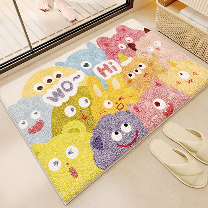 Cartoon bathroom faux cashmere floor mat