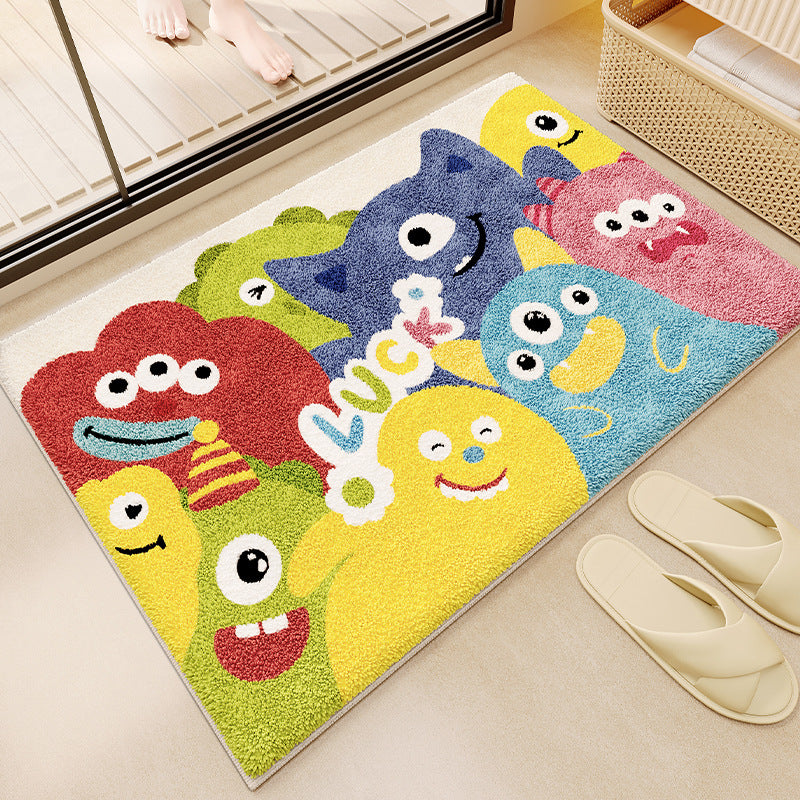 Cartoon bathroom faux cashmere floor mat