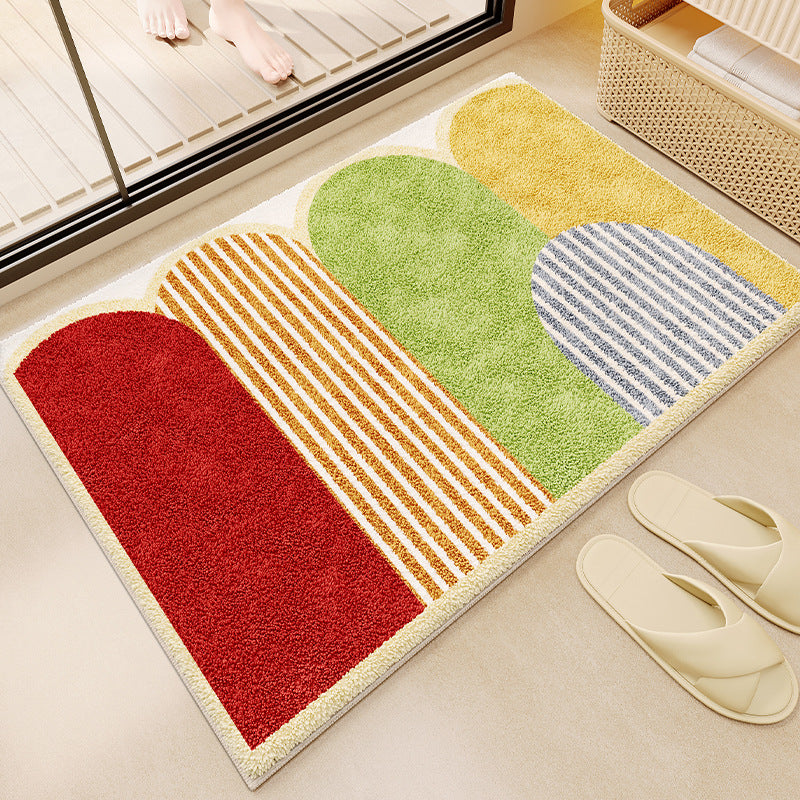 Cartoon bathroom faux cashmere floor mat