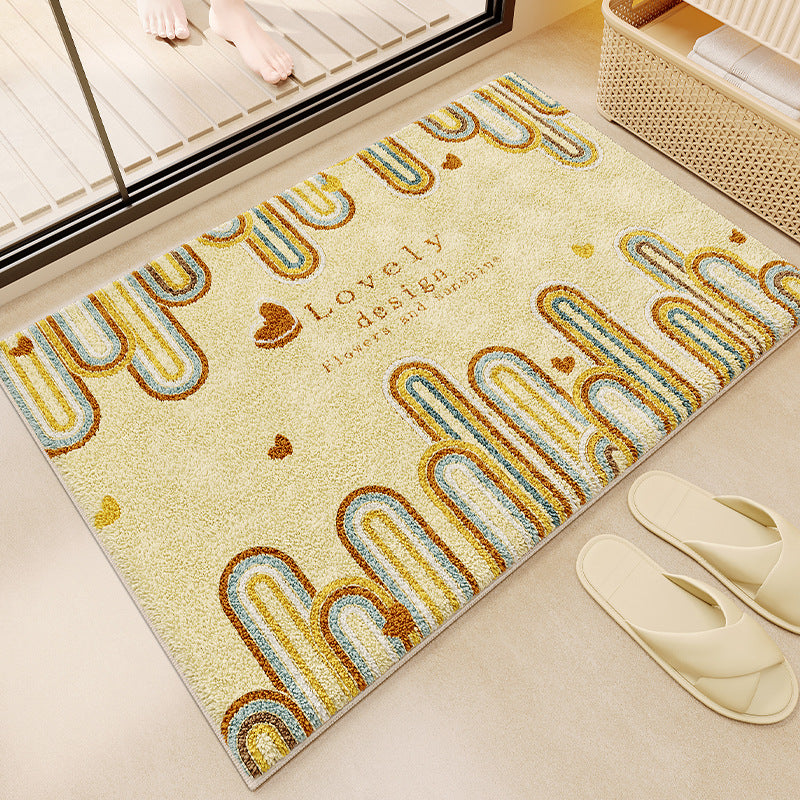 Cartoon bathroom faux cashmere floor mat
