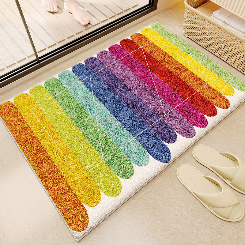 Cartoon bathroom faux cashmere floor mat