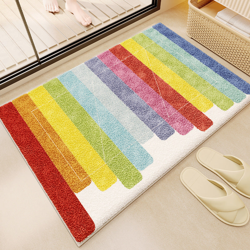 Cartoon bathroom faux cashmere floor mat