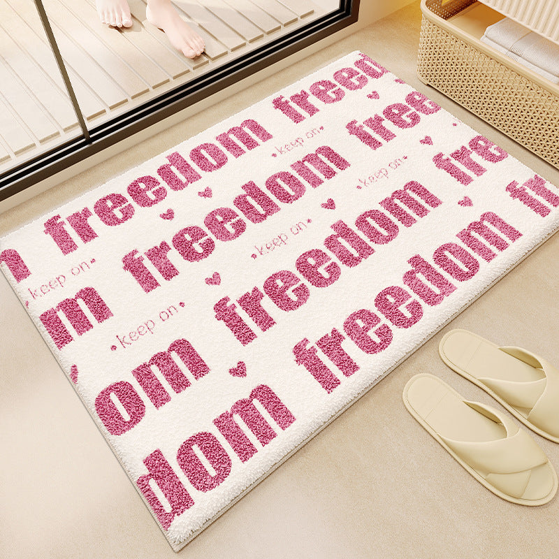 Cartoon bathroom faux cashmere floor mat
